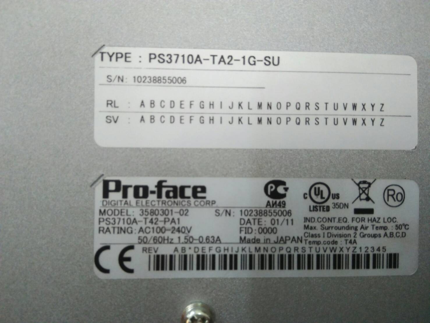 LCD TOUCH SCREEN “ PROFACE ” รุ่น PS3710A-TA2-1G-SU