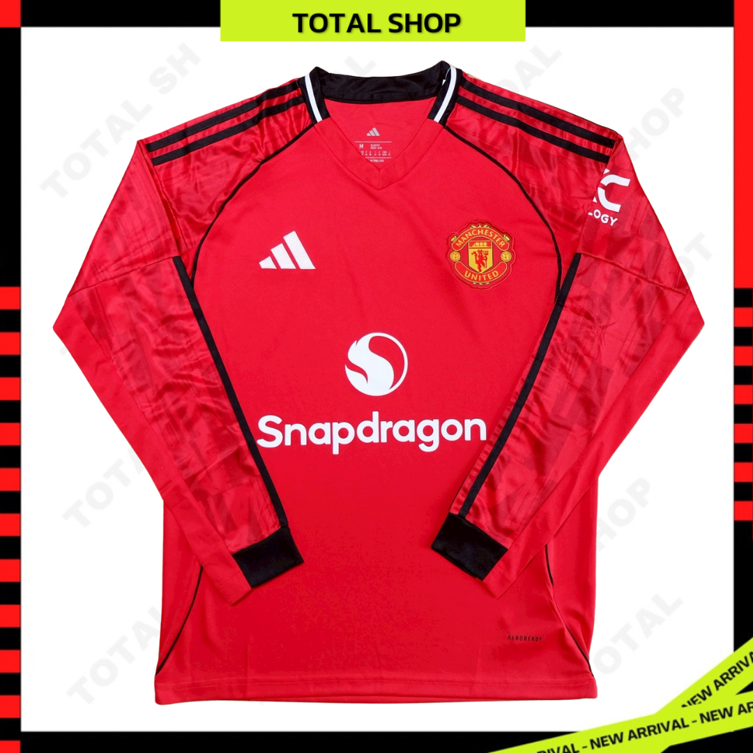 Manchester United 2025/26 Long Sleeve Home Jersey เสื้อแมนยู เหย้าแขนยาว ฤดูกาลใหม่ เกรดแฟนบอล