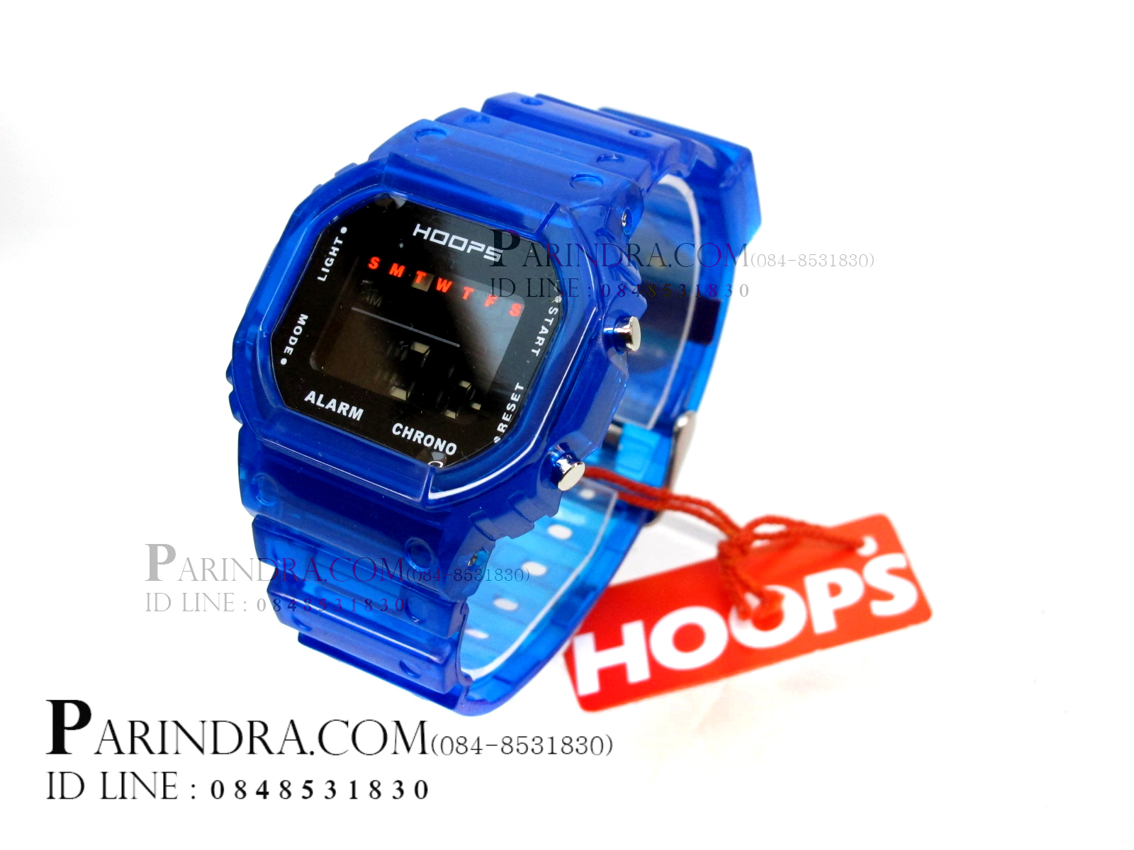 นาฬิกา Hoops ระบบดิจิตอลสีฟ้าใส