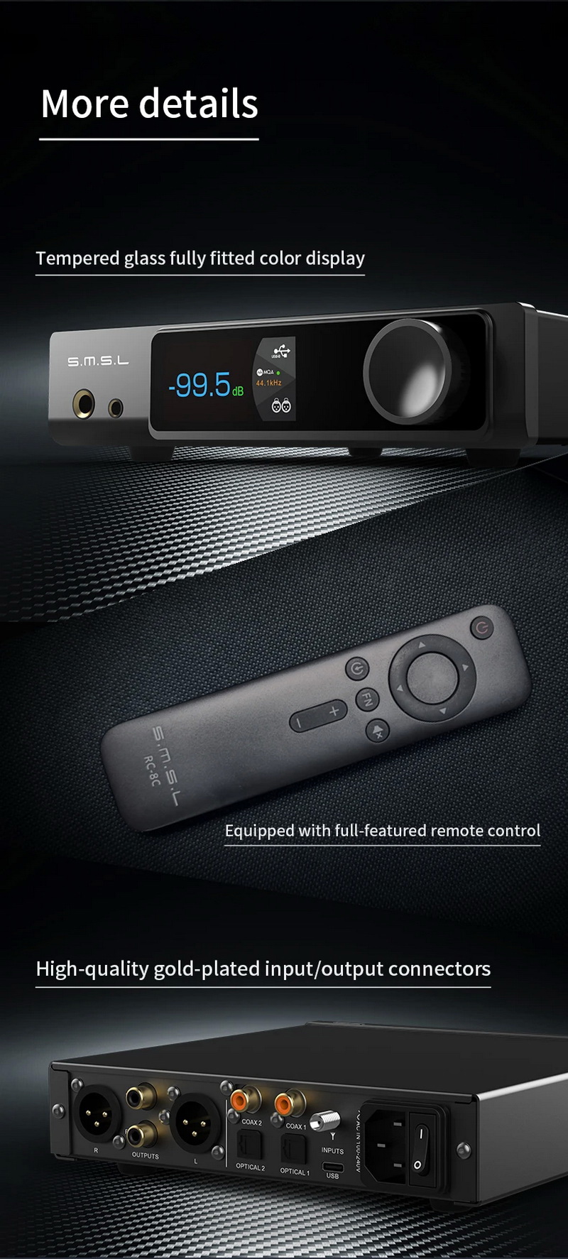 SMSL RAWMDA1 DAC/AMP ตั้งโต๊ะ ชิป ESS ES9039Q2M x2 รองรับ MQA, Dual Hi-Res ประกันศูนย์ไทย