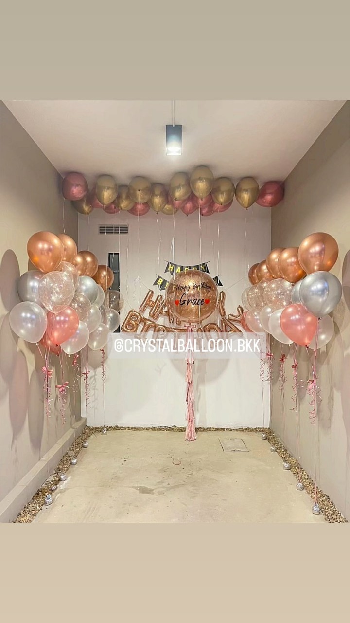 ลูกโป่ง วันเกิด Bubble ขนาด 36" พร้อม ช่อลูกโป่ง 5 ลูก 8 ช่อ,ช่อลูกโป่ง 7 ลูก 2 ช่อ พร้อมตกแต่ง ฟอยล์ตัวอักษร Happy Birthday ขนาด 16",ป้ายธง Happy Birthday,ลูกโป่งลอยฝ้า 20 ลูก สามารถเปลี่ยนสีลูกโป่ง/เปลี่ยนข้อความ/เปลี่ยนสี-ฟอยล์ตัวอักษร-ป้ายธง