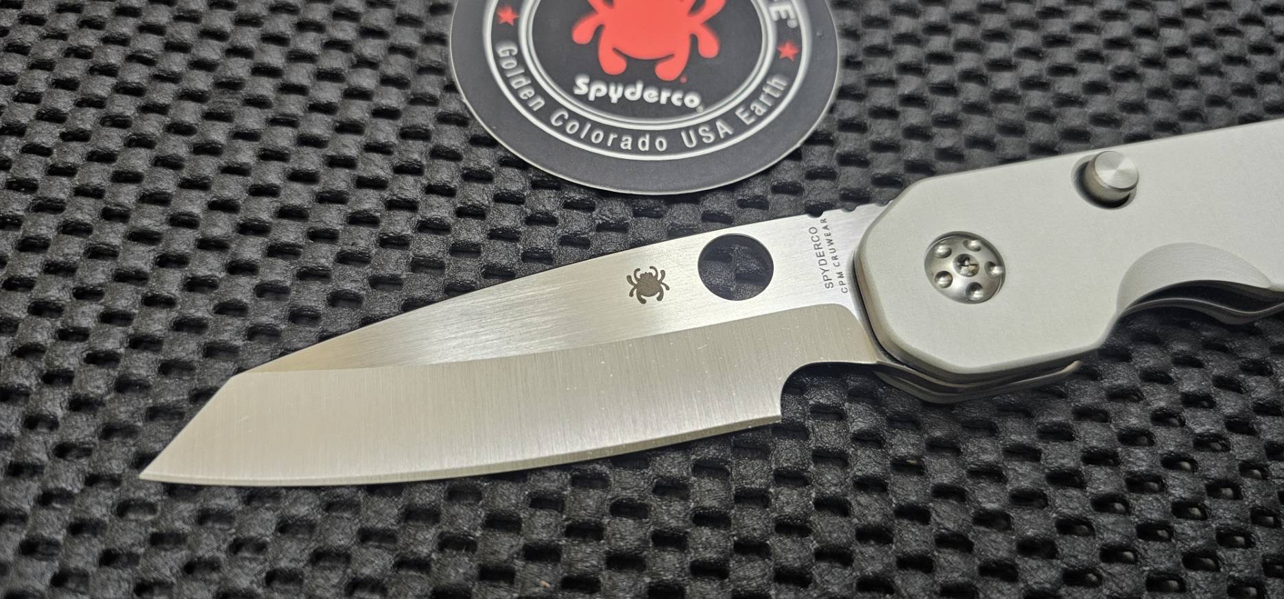 Spyderco Smock Compression Lock Knife Raw Aluminum (3.3" Satin Cru-Wear)