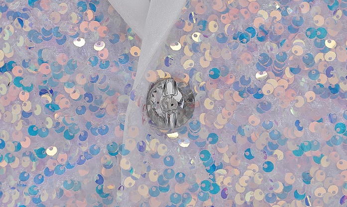 Pre-order เสื้อสูทชาย สูทแฟชั่น สูทกลิตเตอร์ สีขาว