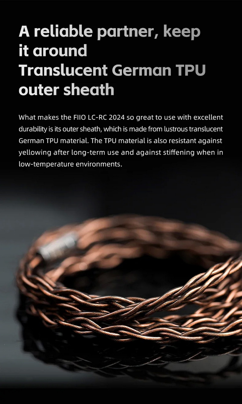 FiiO LC-RC 2024 รุ่นใหม่ปี 2024 สายอัพเกรดหูฟังทองแดงผลึกเดี่ยว Furukawa ถอดเปลี่ยนปลั๊กได้ ประกันศูนย์ไทย