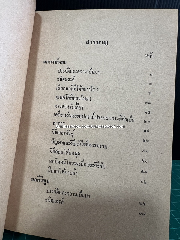 นกเลี้ยง รวบรวมโดย สมพร ภูริพงศ์