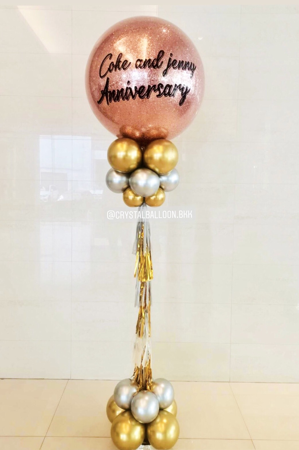 เสาลูกโป่ง Anniversary ครบรอบ Bubble ขนาด 36" พร้อมตกแต่ง สามารถเปลี่ยนสีลูกโป่ง/เปลี่ยนข้อความได้
