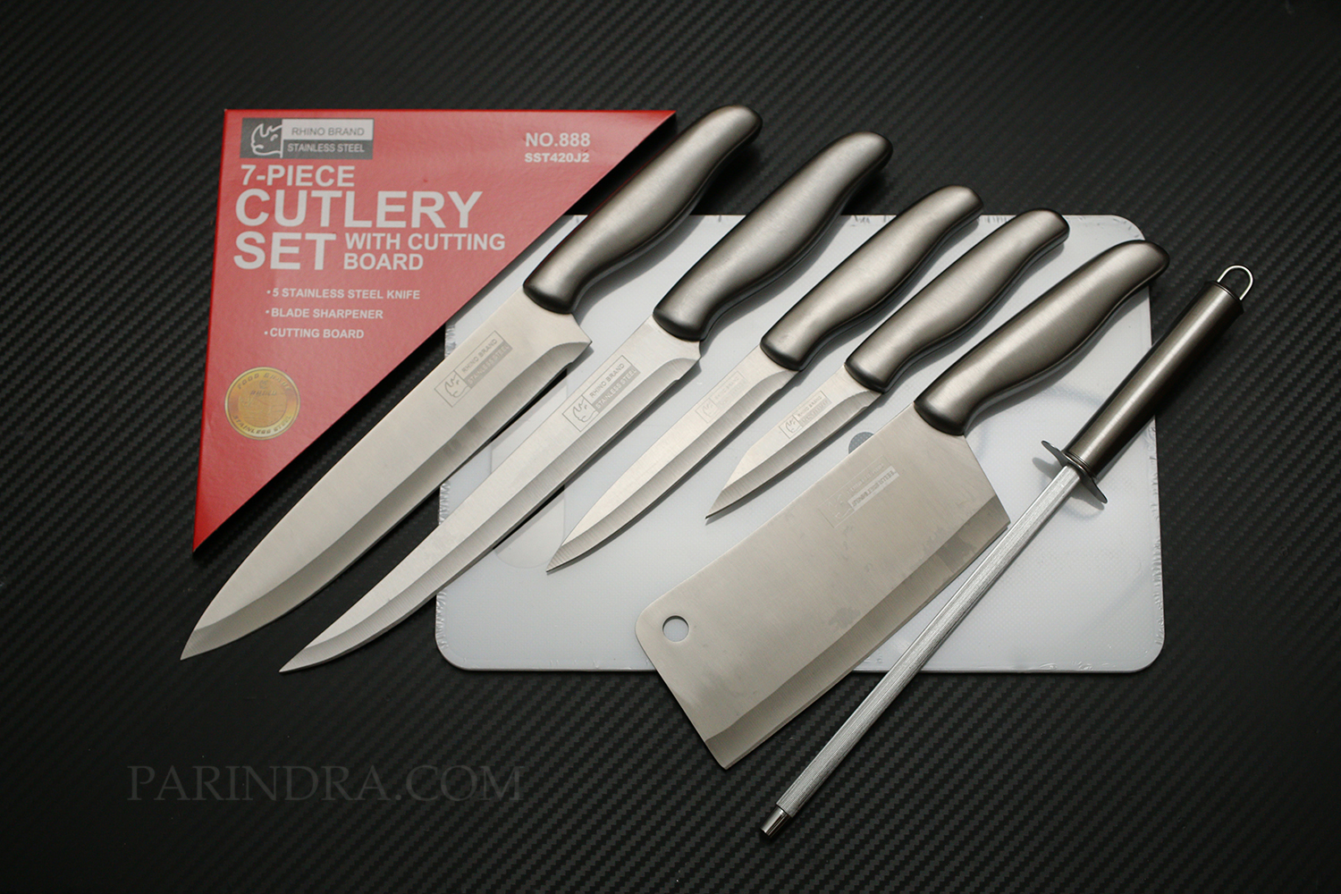 ชุดมีดทำครัวแสตนเลส RHINO BRAND No.888 7-PIECE CUTLERY SET (ของแท้)