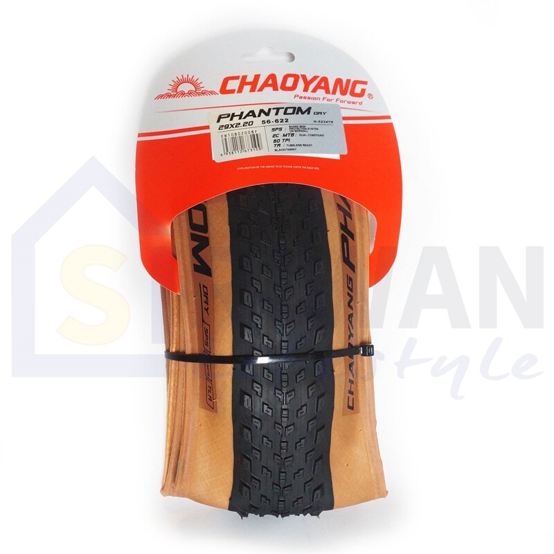 CHAOYANG ยางนอกเสือภูเขา ยางนอกจักรยาน PHANT0M DRY ขนาด29x2.20 ยางพับ TAN WALL (แพ็ค 1 เส้น) รุ่น EB10802008F
