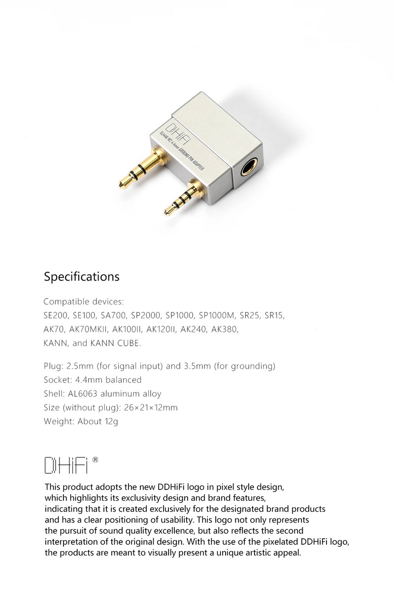 DD DJ44K M2 อะแดปเตอร์กราวด์พิน 4.4 มม. สำหรับเครื่องเล่น Astell&Kern ให้เสียงที่ดีขึ้น ประกันศูนย์ไทย