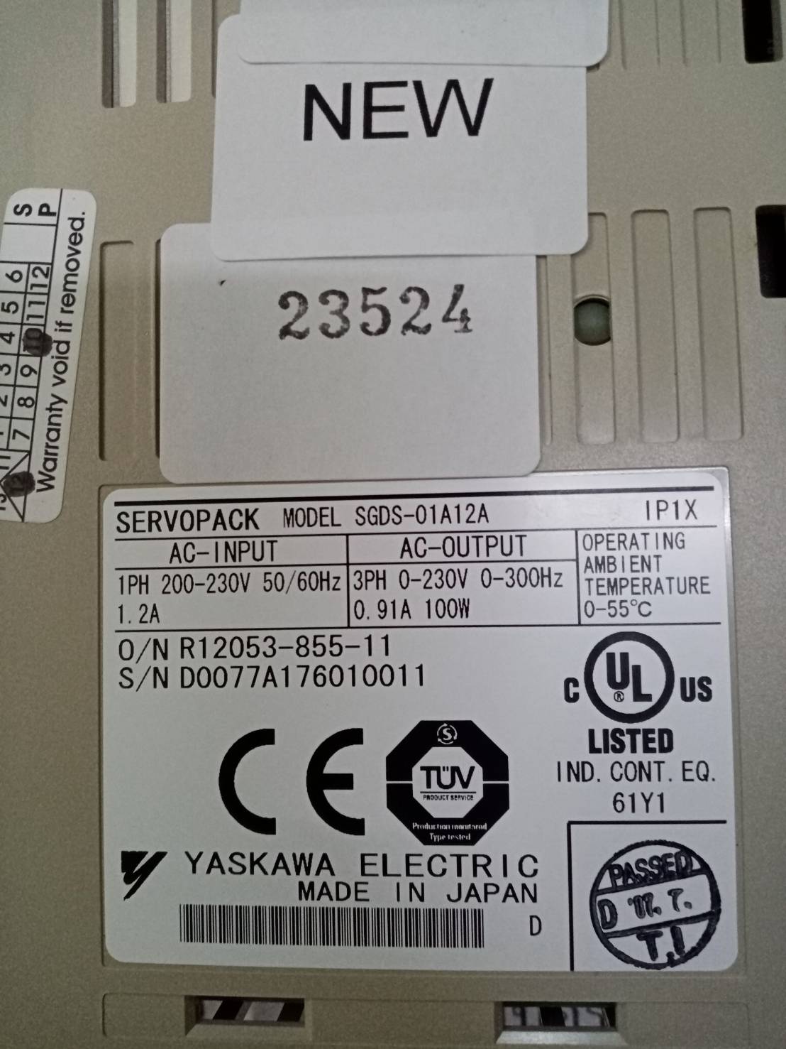 SERVOPACK “ YASKAWA ” รุ่น SGDS-01A12A