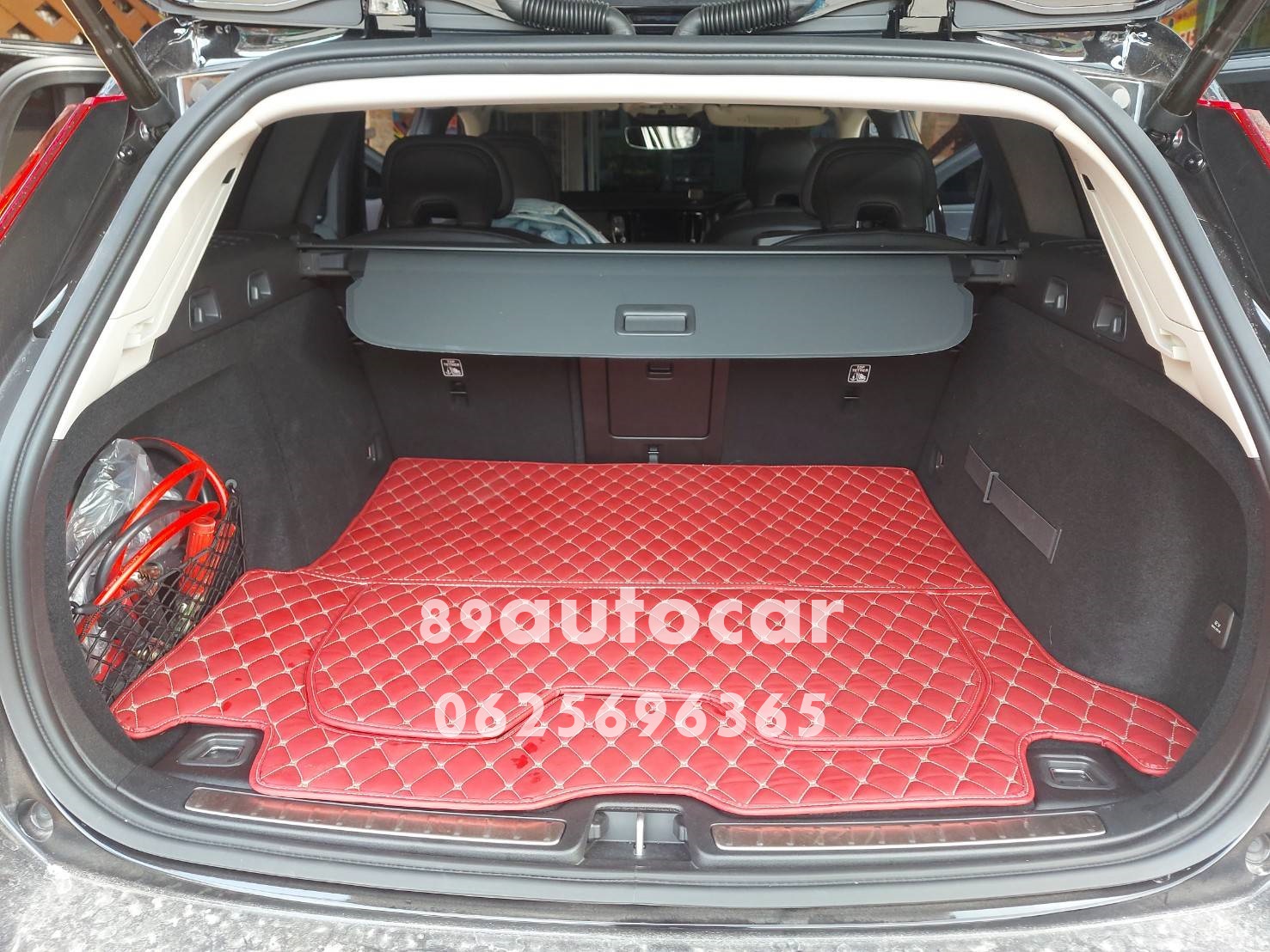 พรมรถยนต์ Volvo V60 2020 ปูพรม6D สีแดงไวน์ + ท้าย