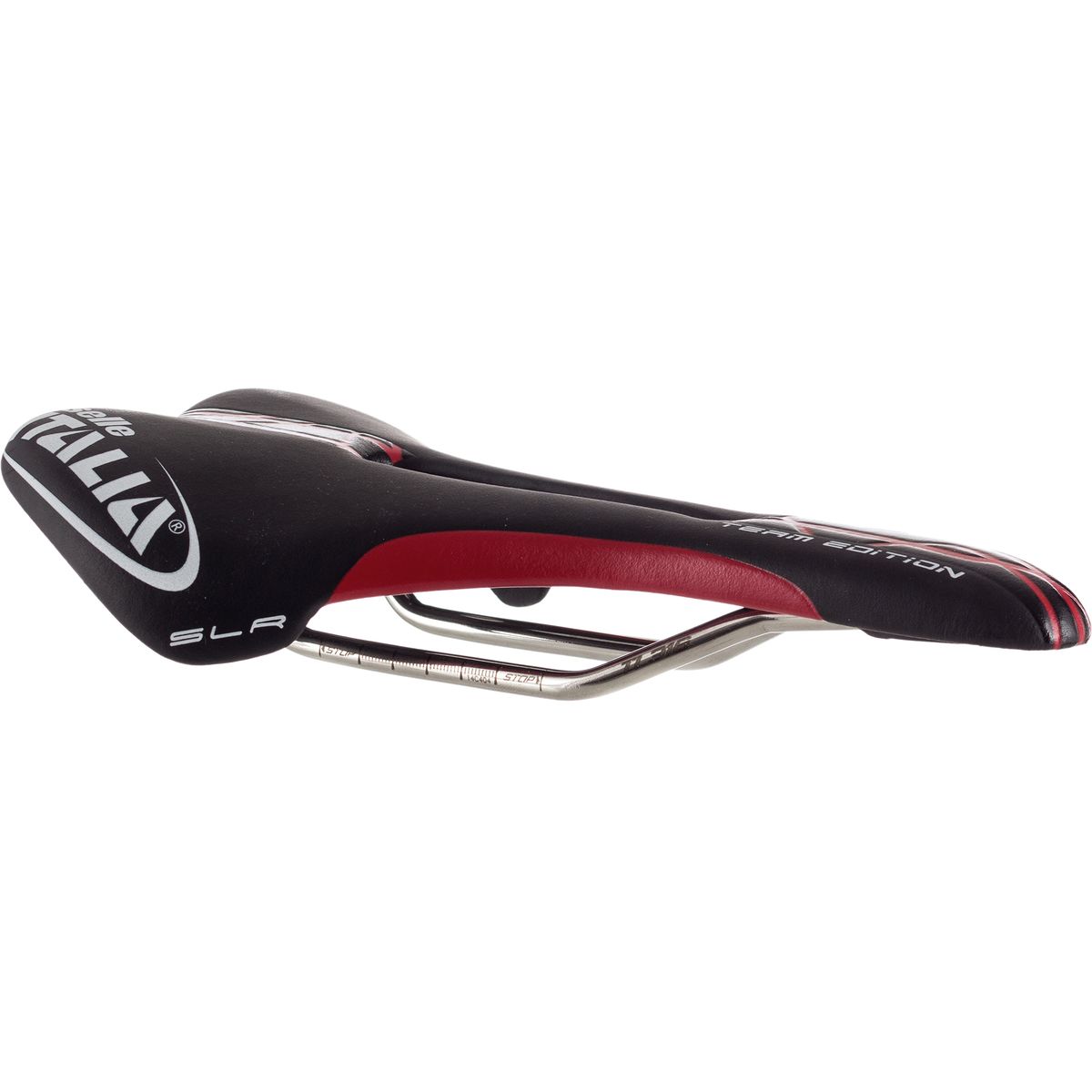 SELLE ITALIA อานนั่ง, SLR TEAM EDITION FLOW, สีดำ/ขาว (Road/MTB), รางไทเท S2