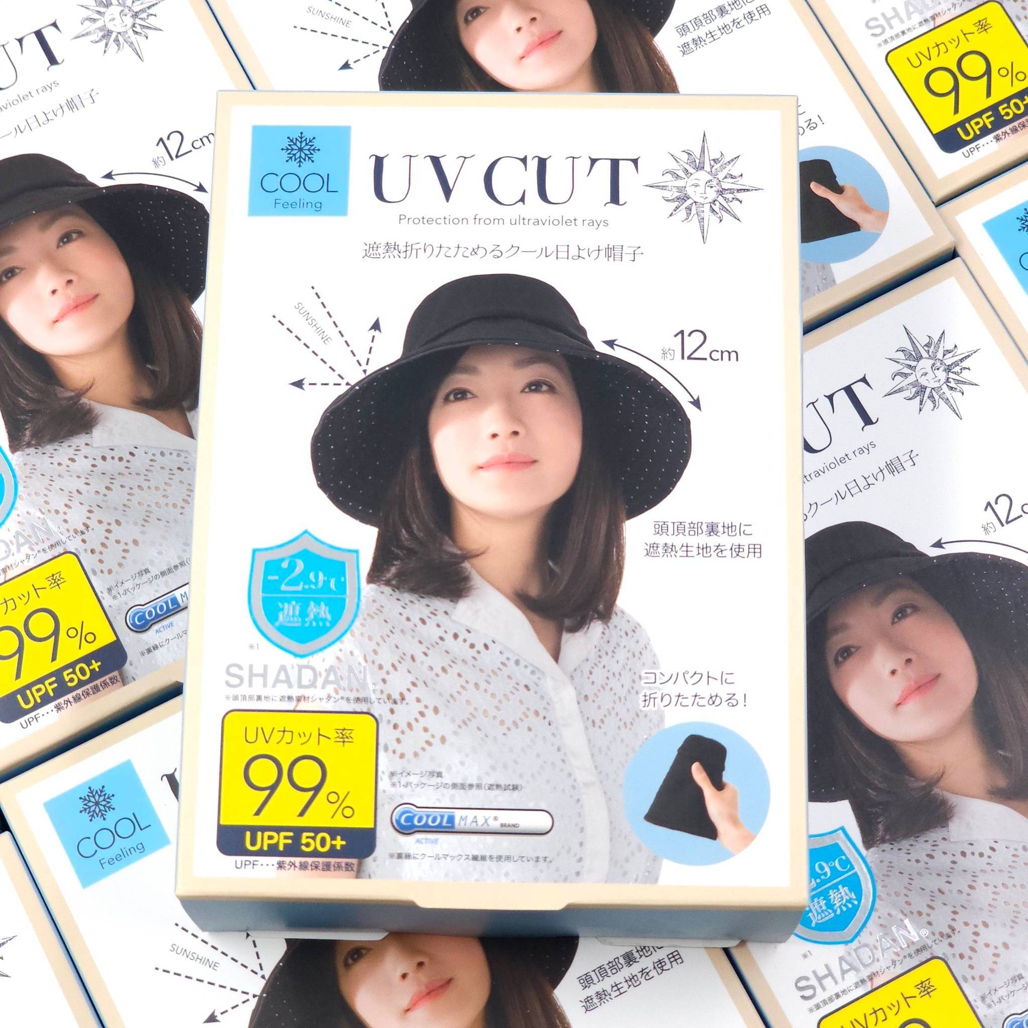 หมวกกันแดดตัวฮิตจากญี่ปุ่น SHADAN UV CUT 99% ปีก 12 ซ.ม. สีดำ