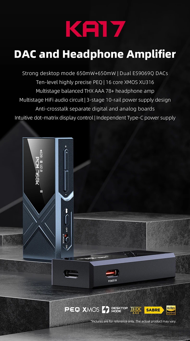 FiiO KA17 DAC/AMP พกพาชิป DAC คู่ ES9069Q จอ Dot Matrix รองรับ MQA Hi-Res ประกันศูนย์ไทย