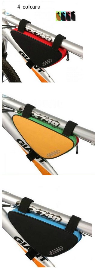 !!!SALE!!!กระเป๋าสามเหลี่ยมคาดเฟรม Roswheel Cycling Bicycle Front Tube Triangle Frame Bag Bike Frame Zip Bag , 12657(มีสีเหลืองเขียวแดง)