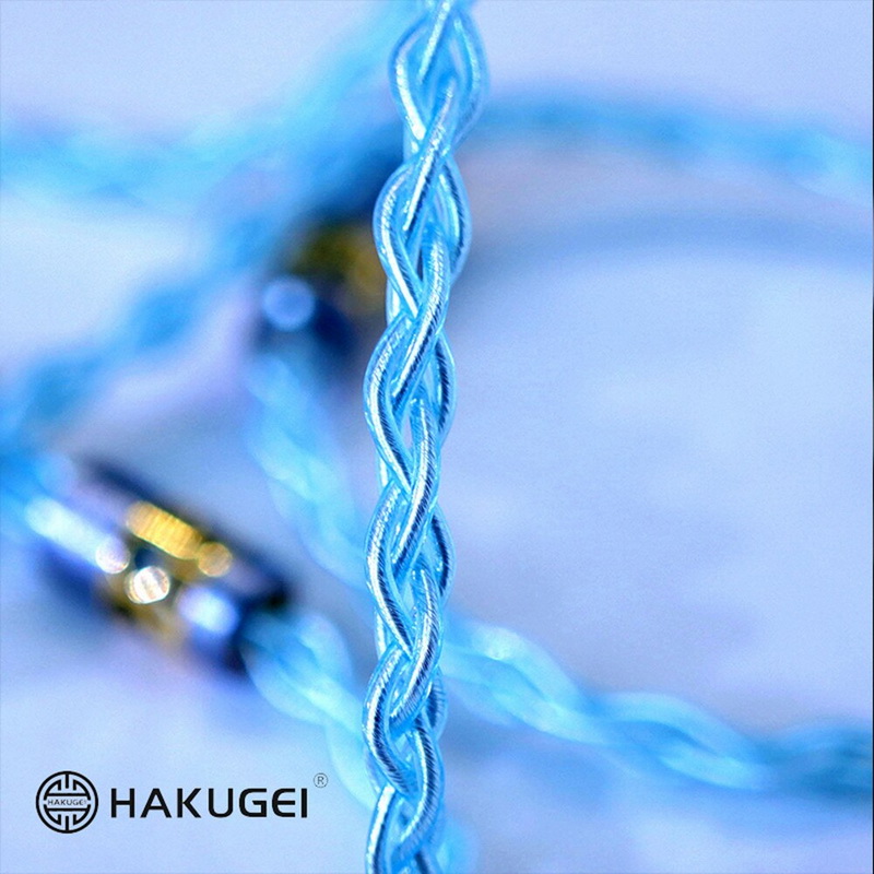 ขาย Hakugei Galaxy สายอัพเกรดหูฟัง Litz 6N OCC ชุบเงิน หุ้มฉนวนใส PE สีฟ้า
