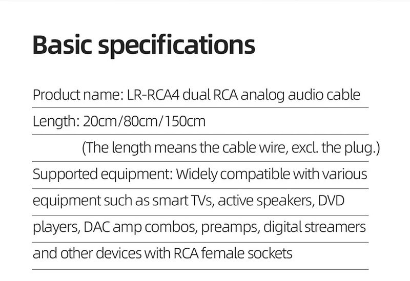 FiiO LR-RCA4 สาย Dual RCA Analog Audio สำหรับเครื่องเสียง