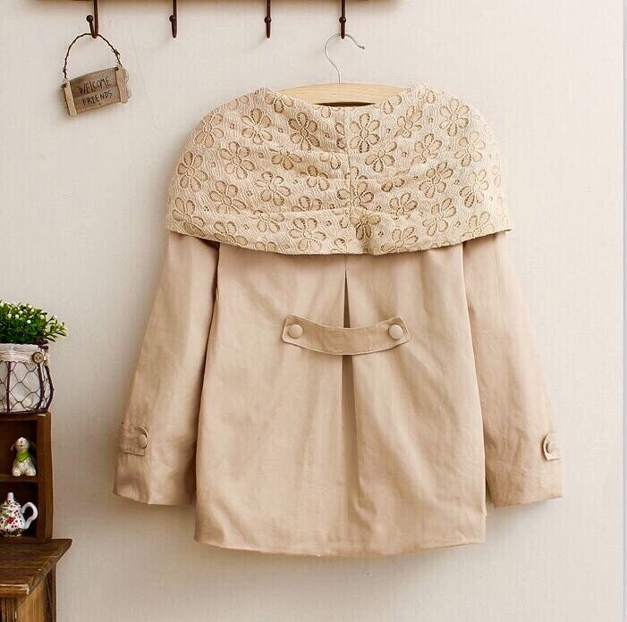 เสื้อคลุมสูทผ้าฝ้ายนุ่มปกลูกไม้-B40