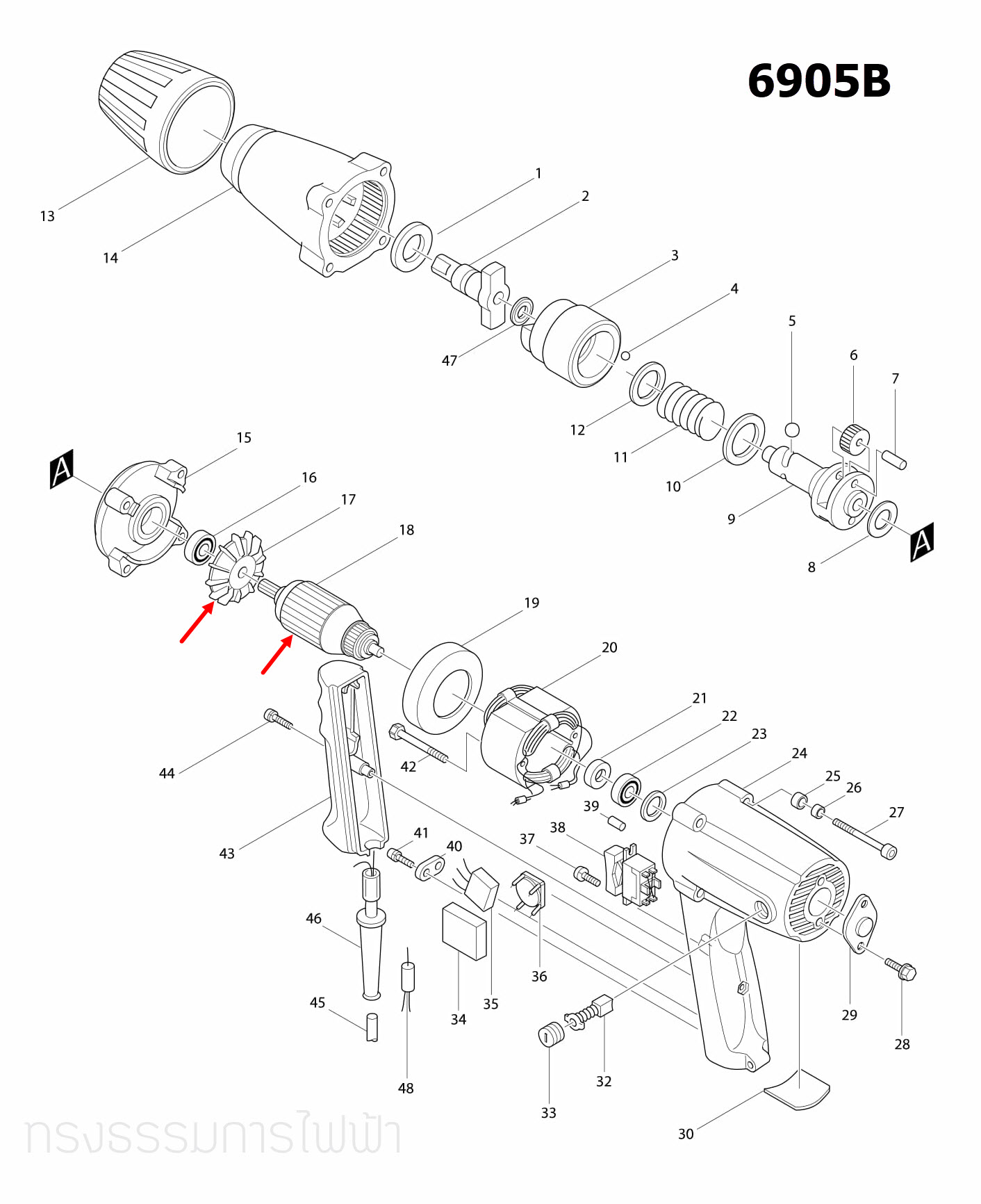 ทุ่น บล็อคไฟฟ้า Makita มากีต้า 6905