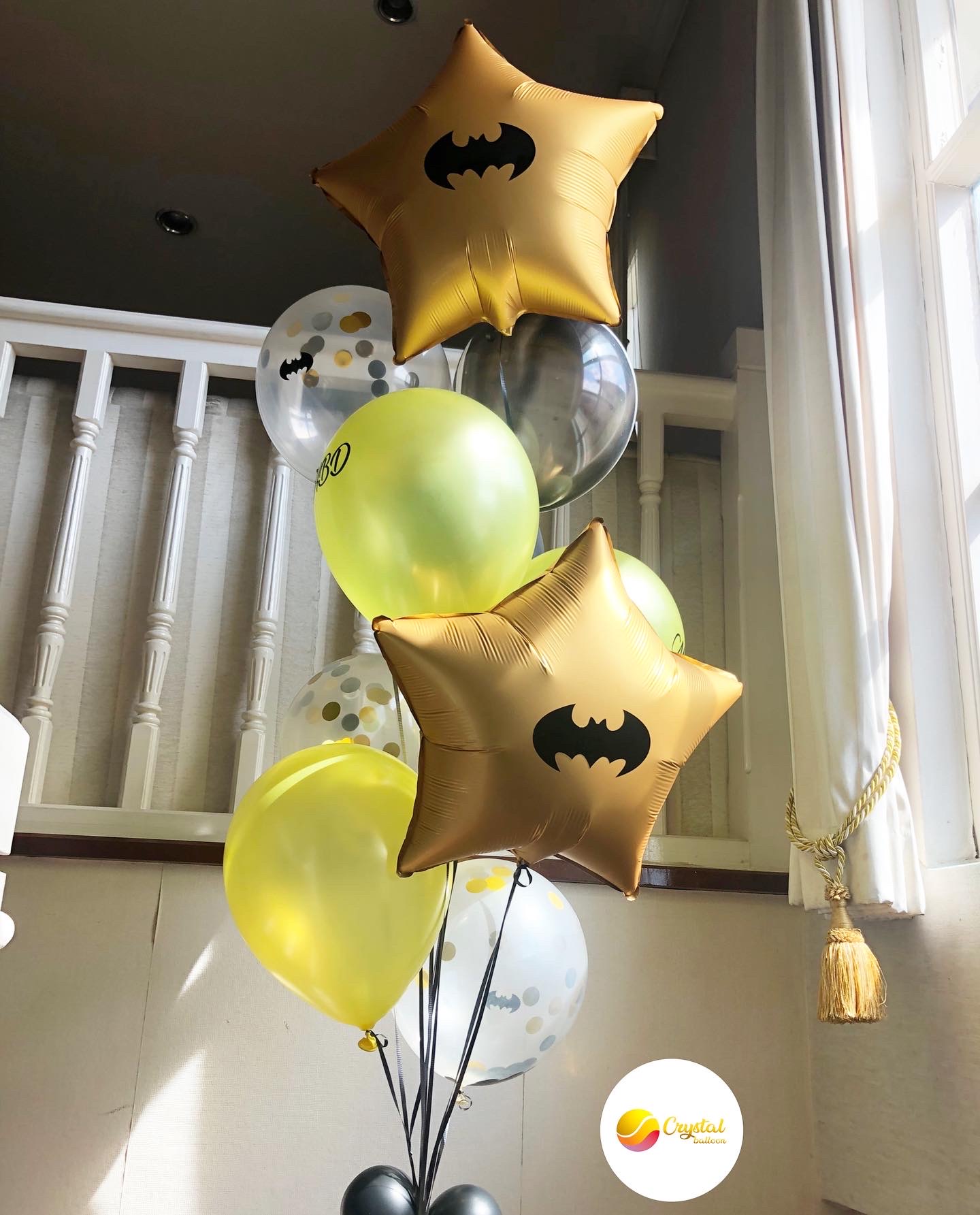 ลูกโป่ง วันเกิดเด็กชาย Theme Batman ยอดฮิต พร้อมตกแต่ง สามารถเปลี่ยนสีลูกโป่ง/เปลี่ยนฟอยล์การ์ตูนได้