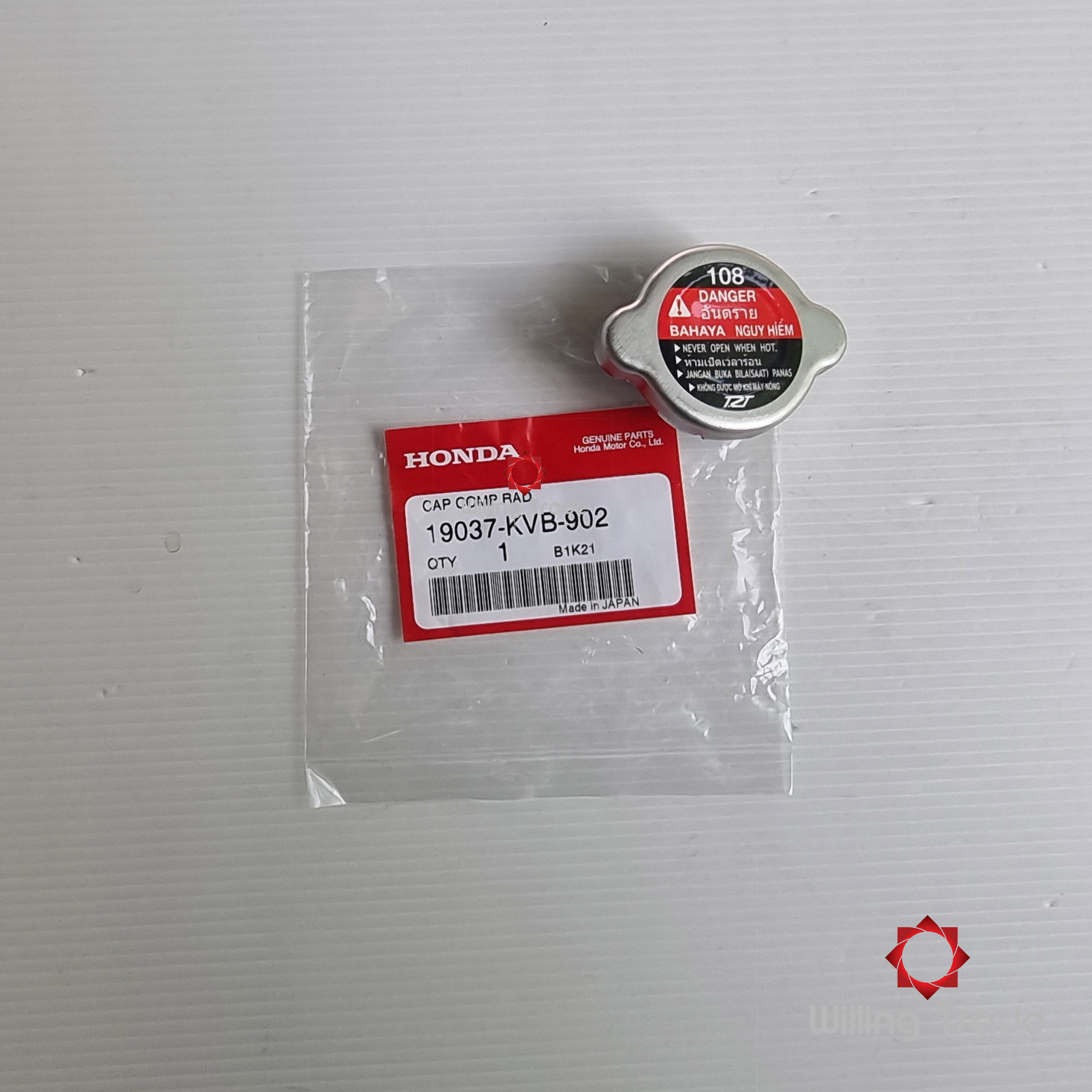 0226_HO. ฝาหม้อน้ำ (A360)HONDA:(19037-KVB-902) CLICK110 คาร์บู,CLICK-I และรุ่นอื่น แท้ศูนย์ CAP COMP. REDIATOR