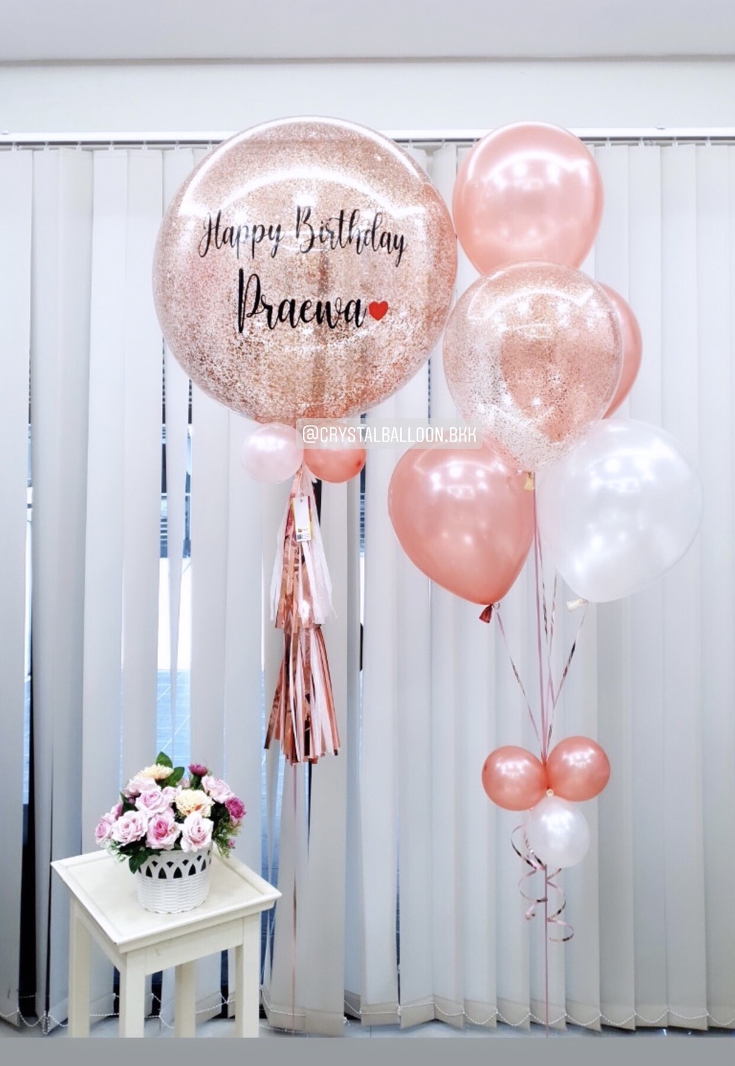 ลูกโป่ง วันเกิด Bubble ขนาด 24" พร้อม ช่อลูกโป่ง ช่อ 5 ลูก 1 ช่อ,ลูกโป่ง ใส่กลิตเตอร์ พร้อมตกเเต่ง สามารถเปลี่ยนสีลูกโป่ง/เปลี่ยนข้อความ/เปลี่ยนขนาดได้
