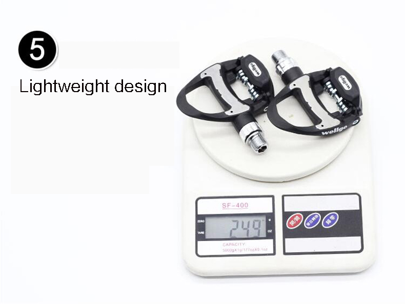 บันไดจักรยานเสือหมอบ WELLGO R312 Carbon Fiber แถมคลีท 2 ชุด