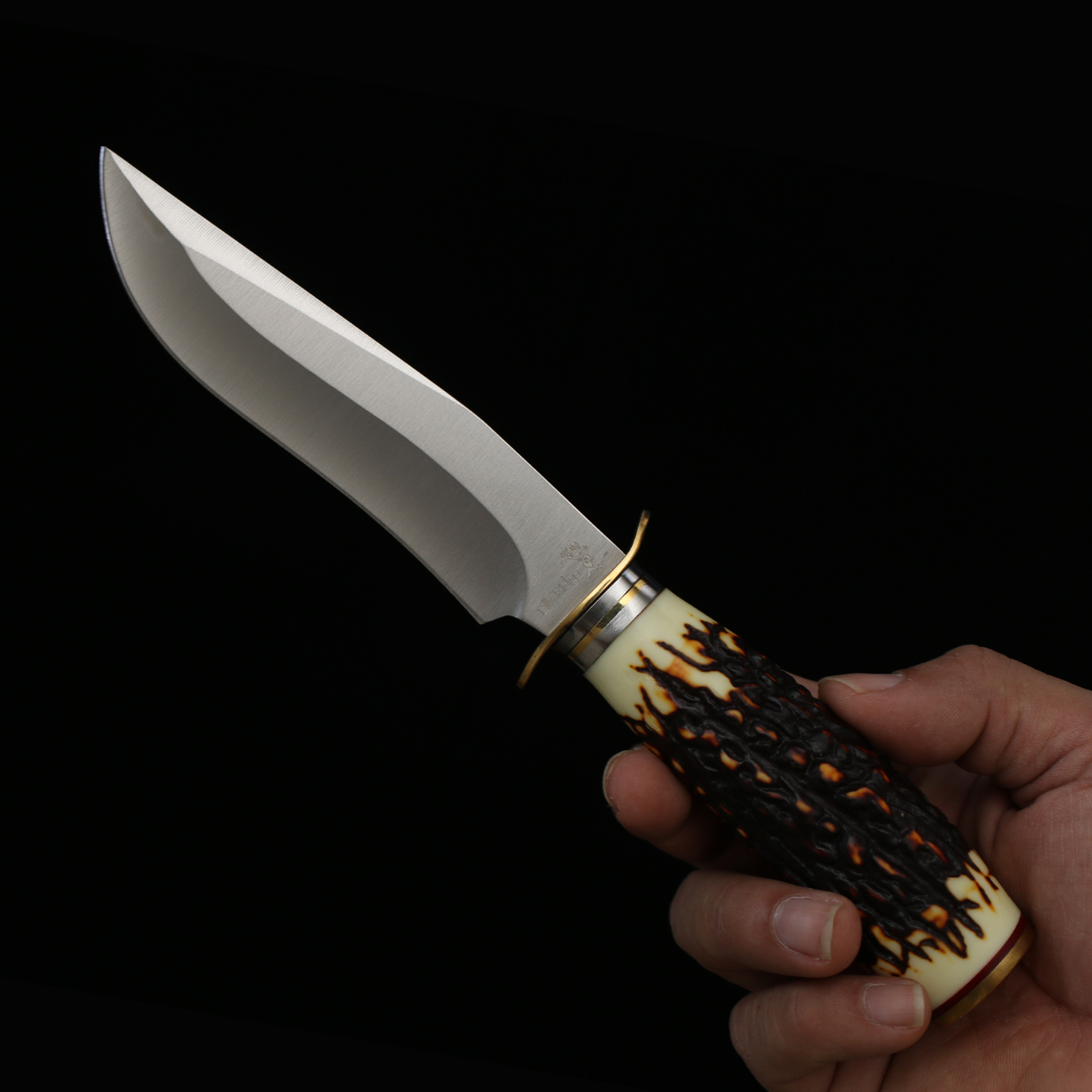 มีดใบตาย ELK ด้ามลายเขา แบบ 3 ขนาด 9.5 นิ้ว