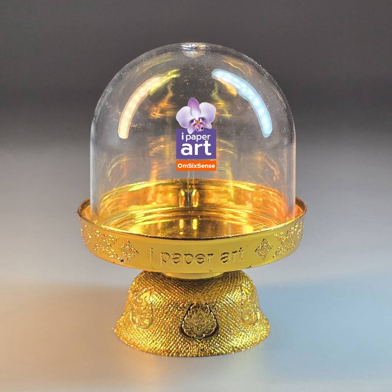 โดมจิ๋ว S เงิน-ทอง | งานไทยพรีเมียม สำหรับบรรจุของถวายหิ้งขนาดกระทัดรัด