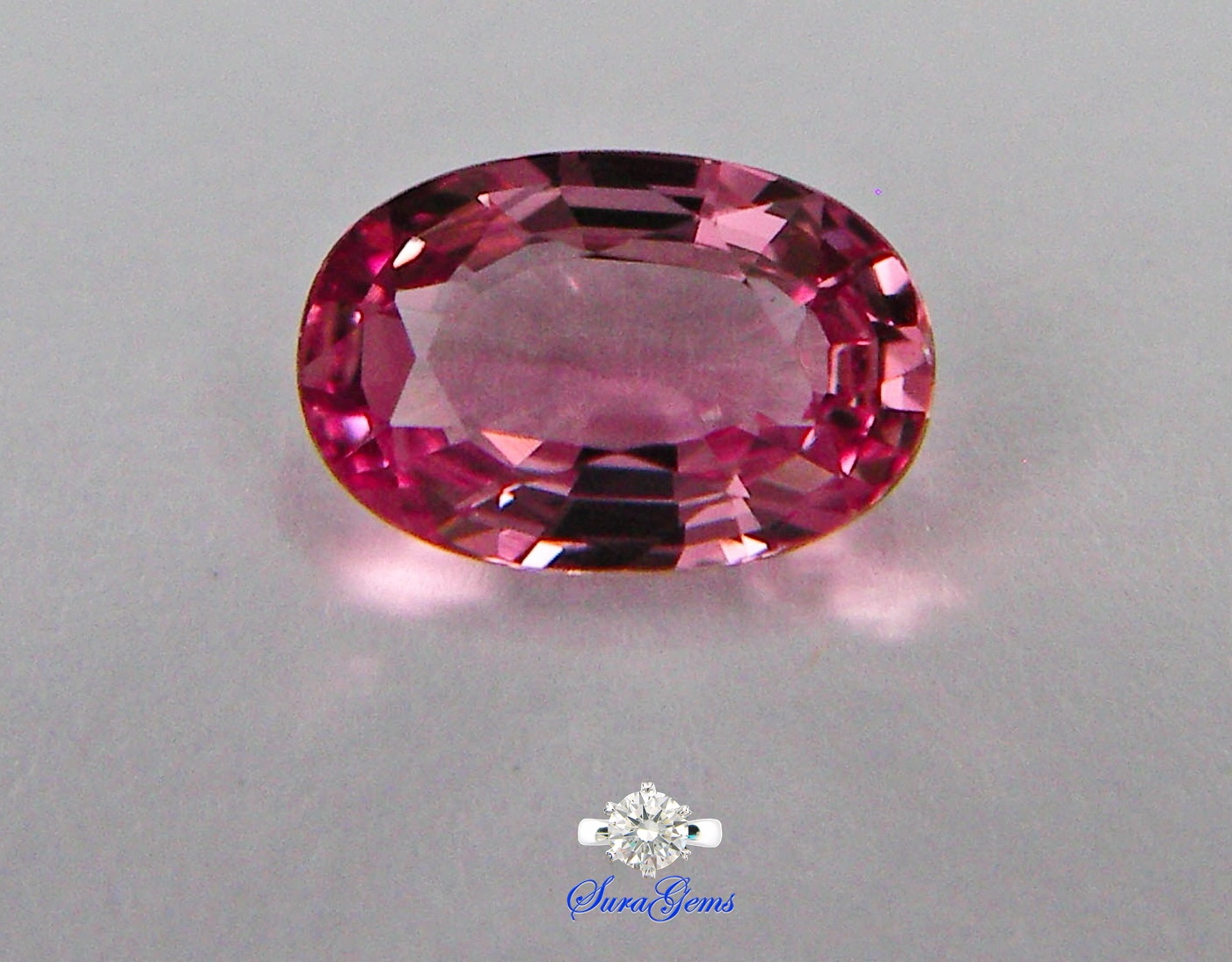 พัดพารัดชาแซฟไฟร์ !ดิบ Unheated Patparatcha Sapphire 未加熱帕帕拉查藍寶石 น้ำหนัก 0.55 ct. ความสะอาด vvs-IF