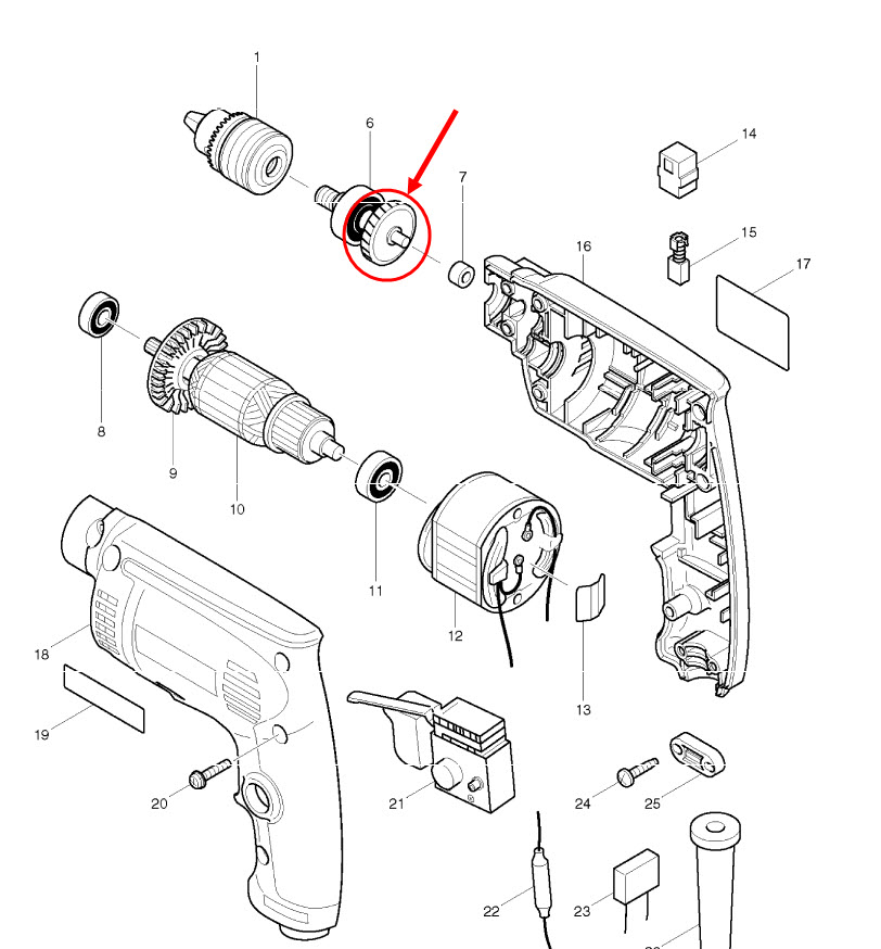 *เลิกจำหน่าย* เฟืองเหรียญ สว่าน มาคเทค MT650, MT651, MT652, MT653