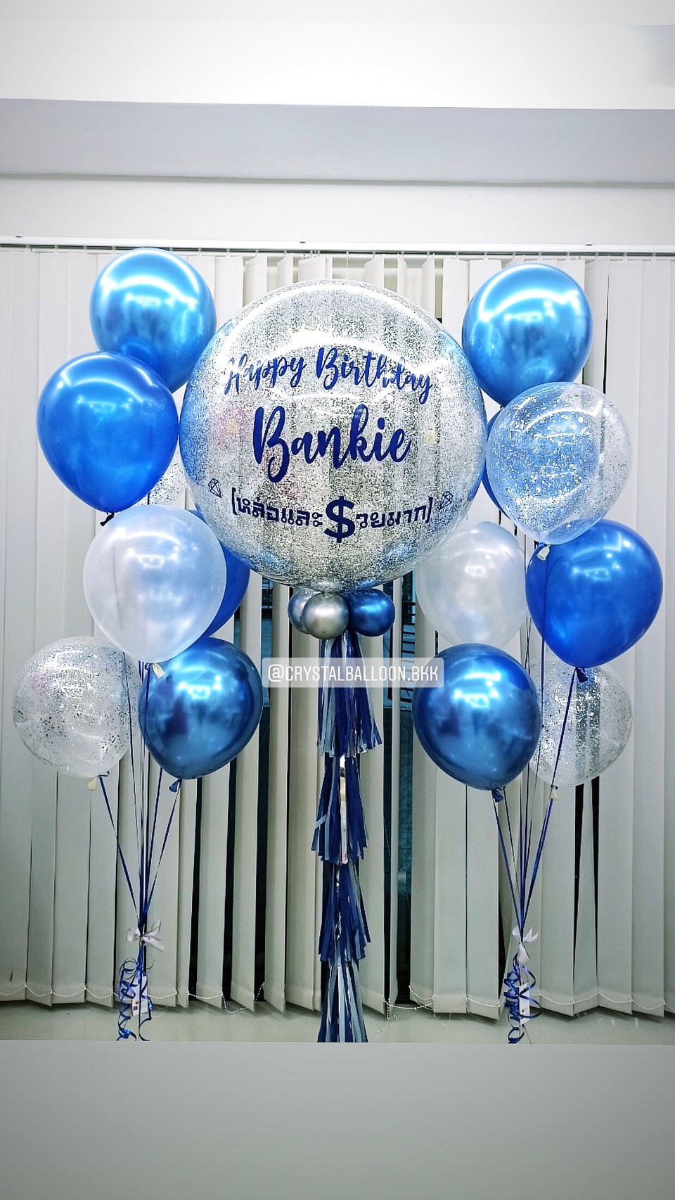 ลูกโป่ง วันเกิด สำหรับคุณผู้ชาย สียอดฮิต Bubble ขนาด 36" พร้อม ช่อลูกโป่ง ช่อ 7 ลูก 2 ช่อ,ลูกโป่งใส ใส่กลิตเตอร์ พร้อมตกเเต่ง สามารถเปลี่ยนสีลูกโป่ง/เปลี่ยนข้อความ/เปลี่ยนขนาดได้
