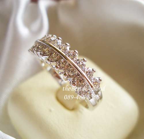 BR715RD+++แหวนแถว 2แถว หนามเตย 1 จุด+++แบบเรียบ หรู ใส่ได้นาน สไตน์แหวนแถว เพชรสวยวิ๊งๆเลยค่ะ สาวๆที่ชอบแหวนแถวไม่ควรพลาดค่ะ