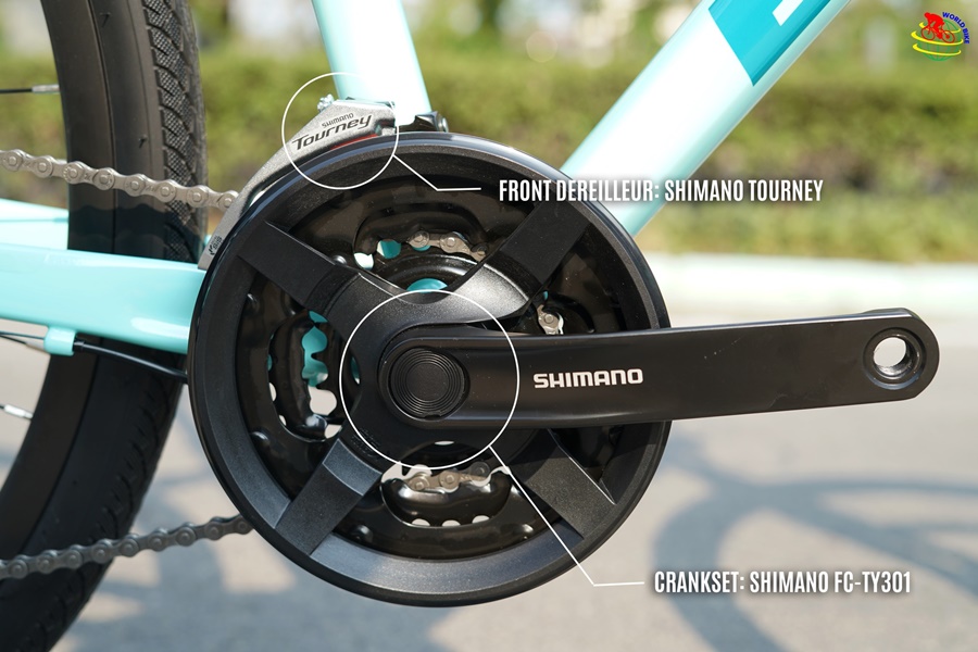 Bianchi C-Sport 2 Acera Mens Hybrid Bike - Celeste, black, 2021-2022