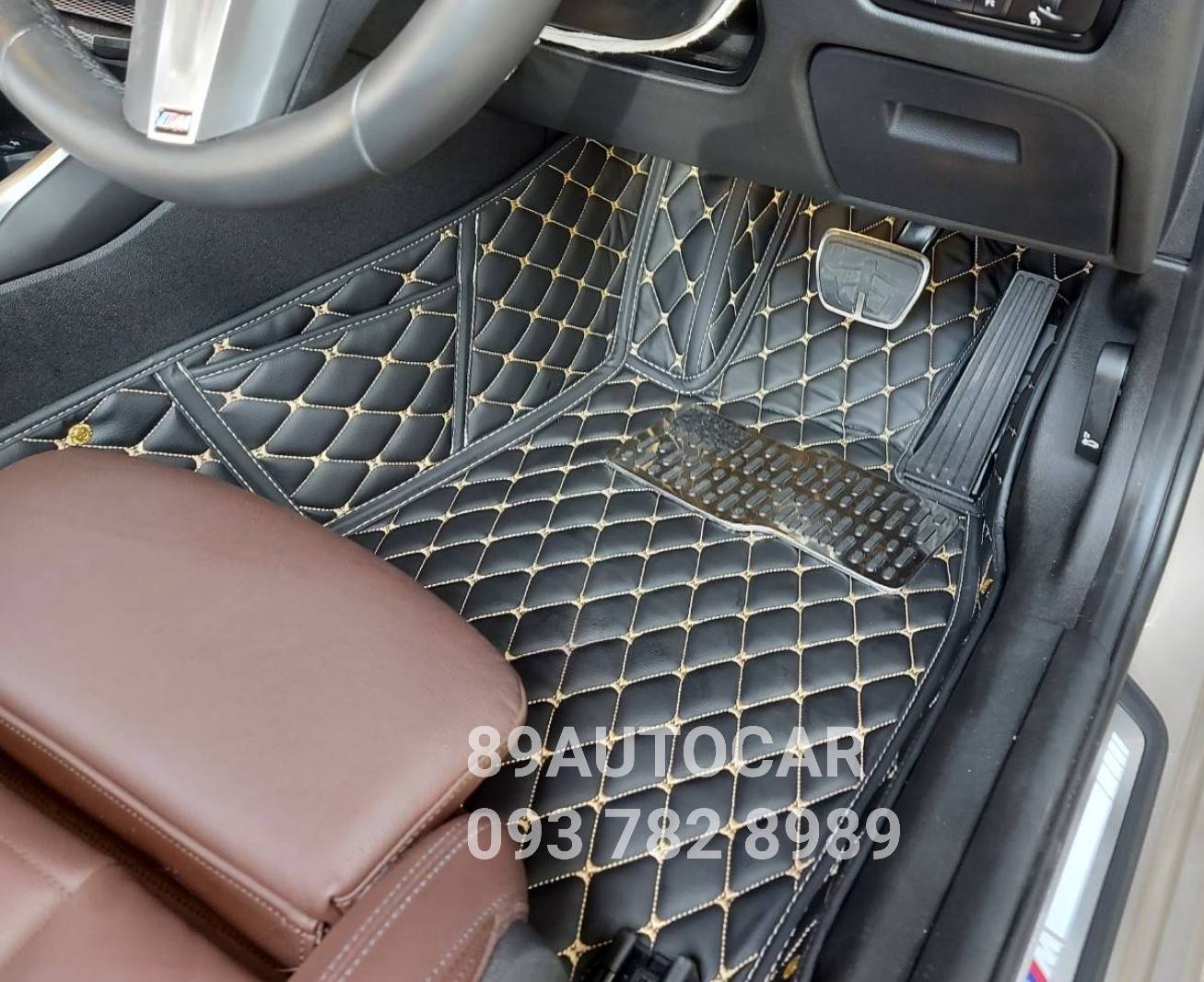 พรมรถ BMW 330LI G28 พรม6D สีดำด้ายทอง + ท้าย
