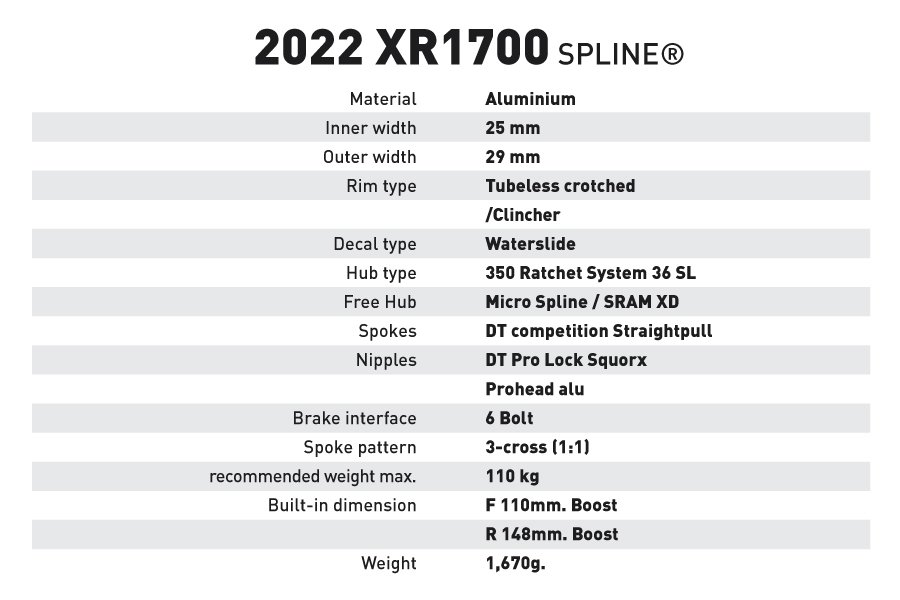 DT SWISS X 1700 SPLINE 29ER WHEELSET, 22.5 MM. CLIN, 15*100/12*110, BOOST, DTBE121714, CENTERLOCK