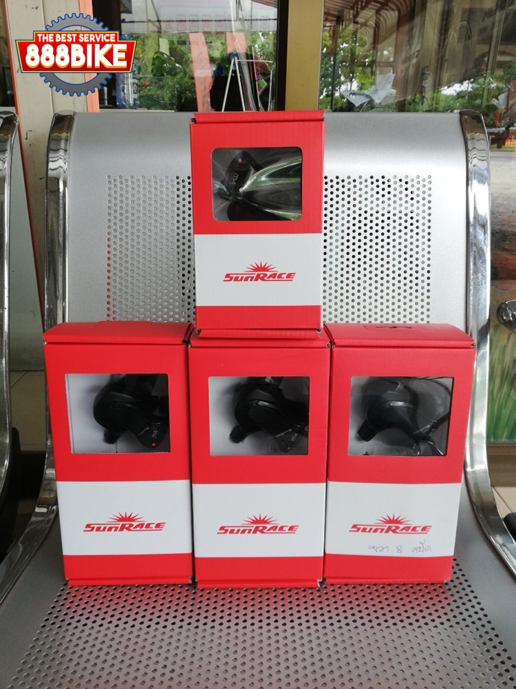 มือเกียร์เสือภูเขา Sunrace 3x7 , 3x8 , 7 , 8สปีด DLM400 มีสาย (มีกล่อง)