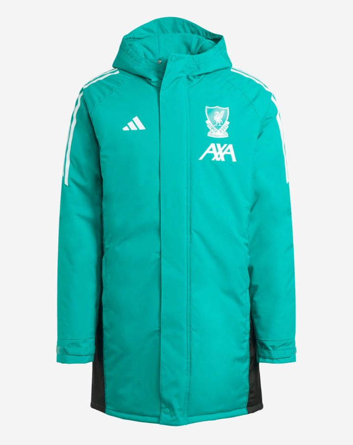 เสื้อแจ็คเก็ตเทรนนิ่งลิเวอร์พูลอาดิดาส 25-26 European Long Matchday ของแท้