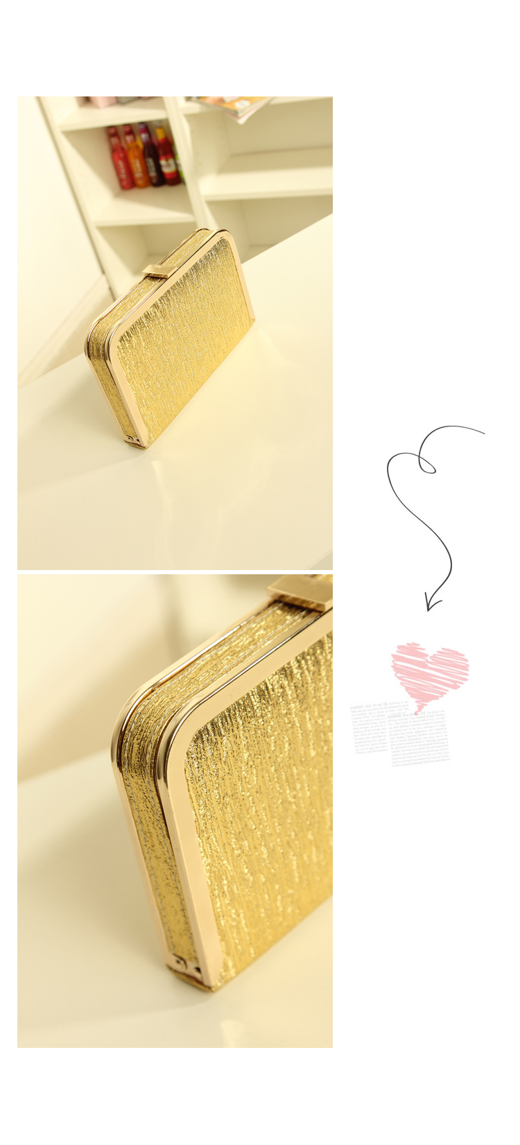 พร้อมส่ง Evening Clutch กระเป๋าออกงาน สีดำ ทรงสีเหลี่ยม พร้อมสายสะพาย ขนาด S