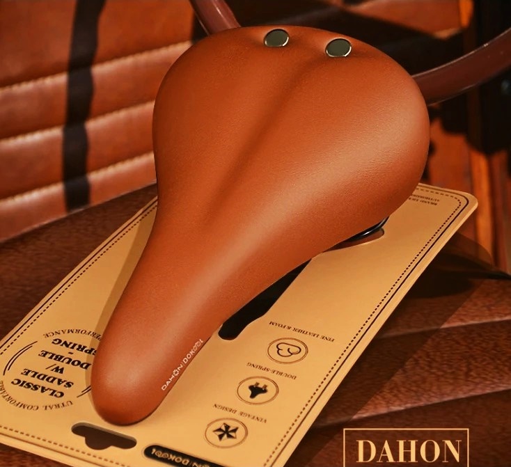 เบาะจักรยาน DAHON Classic saddle w/ double spring วัสดุ หนังแท้ และโฟม หนานุ่ม นั่งสบาย มีสปริงรองรับการกระแทก