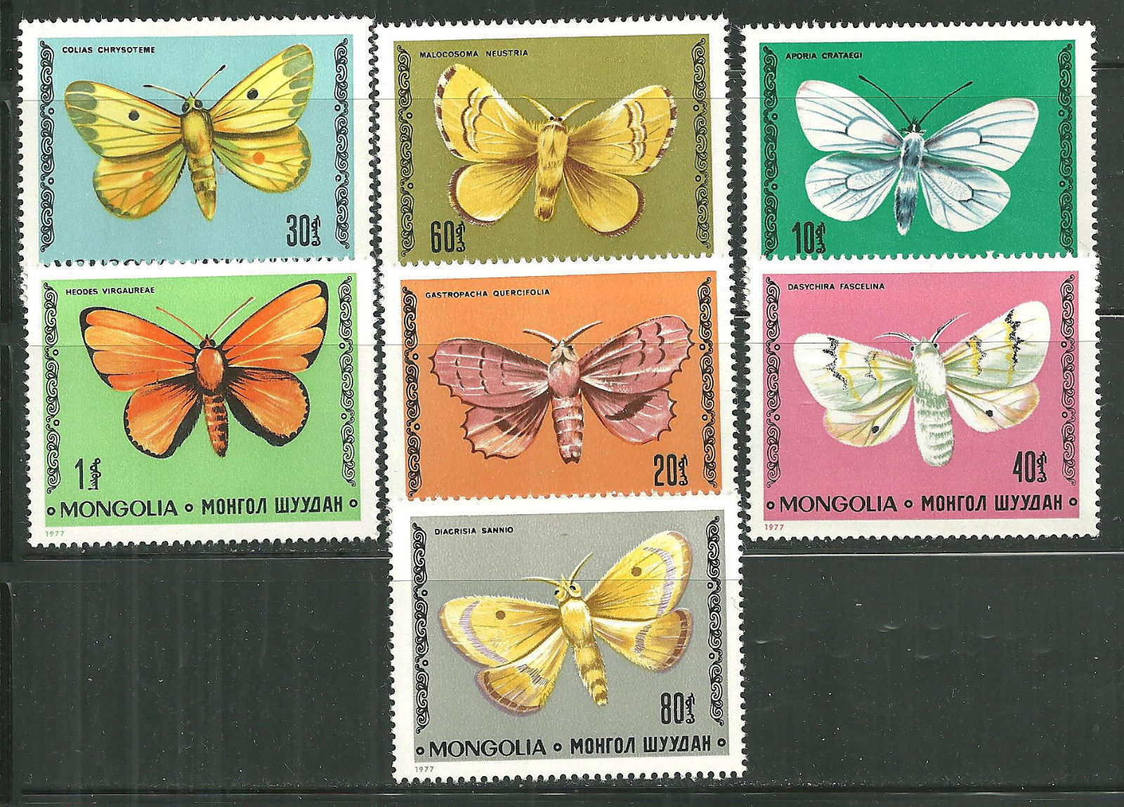แสตมป์มองโกเลีย ชุด Moths Butterfly ผีเสือ ปี 1977 - MONGOLIA