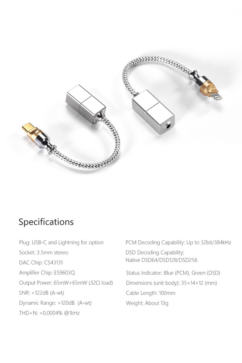 DD TC35Pro E2 DAC/AMP หางหนู รองรับ PCM 32bit/384kHz, DSD256 ประกันศูนย์ไทย