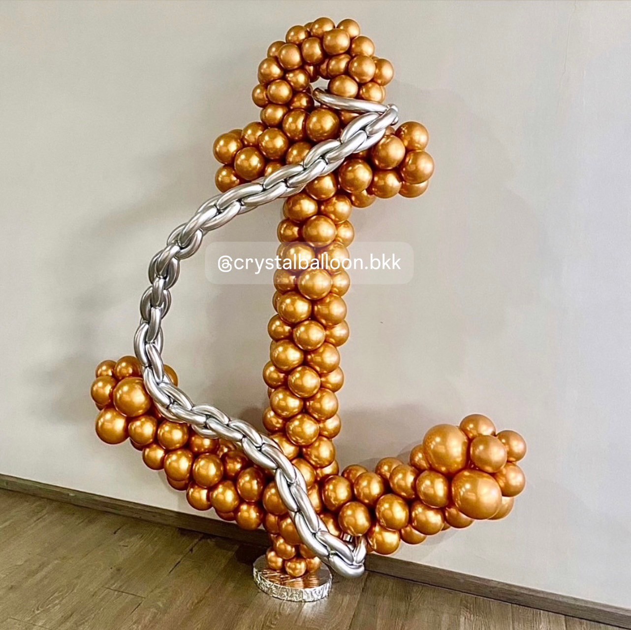 Anchor Balloon แท่นสมอ เปิดงาน สูง 180 ซม. 1 ชิ้น Theme สี Copper โครเมี่ยม พร้อมตกแต่ง สามารถเปลี่ยนสีลูกโป่งได้
