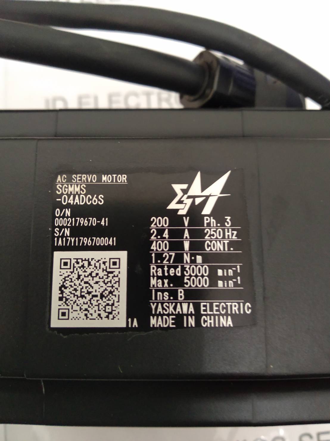 SGMMS-04ADC6S SERVO MOTOR " YASKAWA "