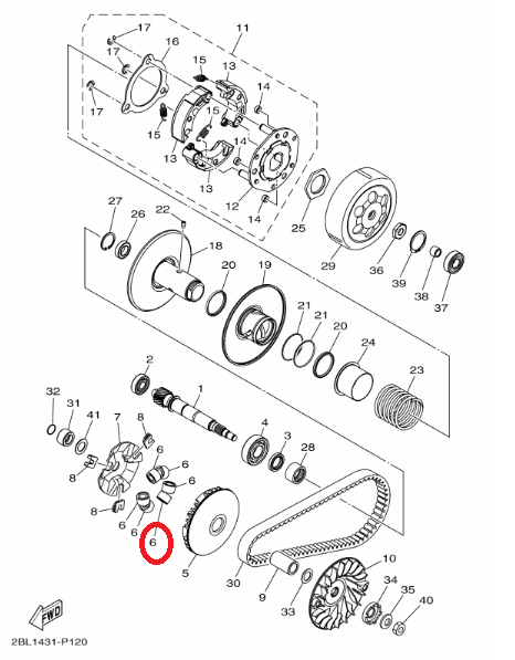 เม็ดตุ้มน้ำหนัก แท้ศูนย์ GRAND FILANO / แกรนด์ ฟีลาโน่ (YAMAHA/ยามาฮ่า(WEIGHT) เม็ด / ตุ้มน้ำหนักแรงเหวี่ยง
