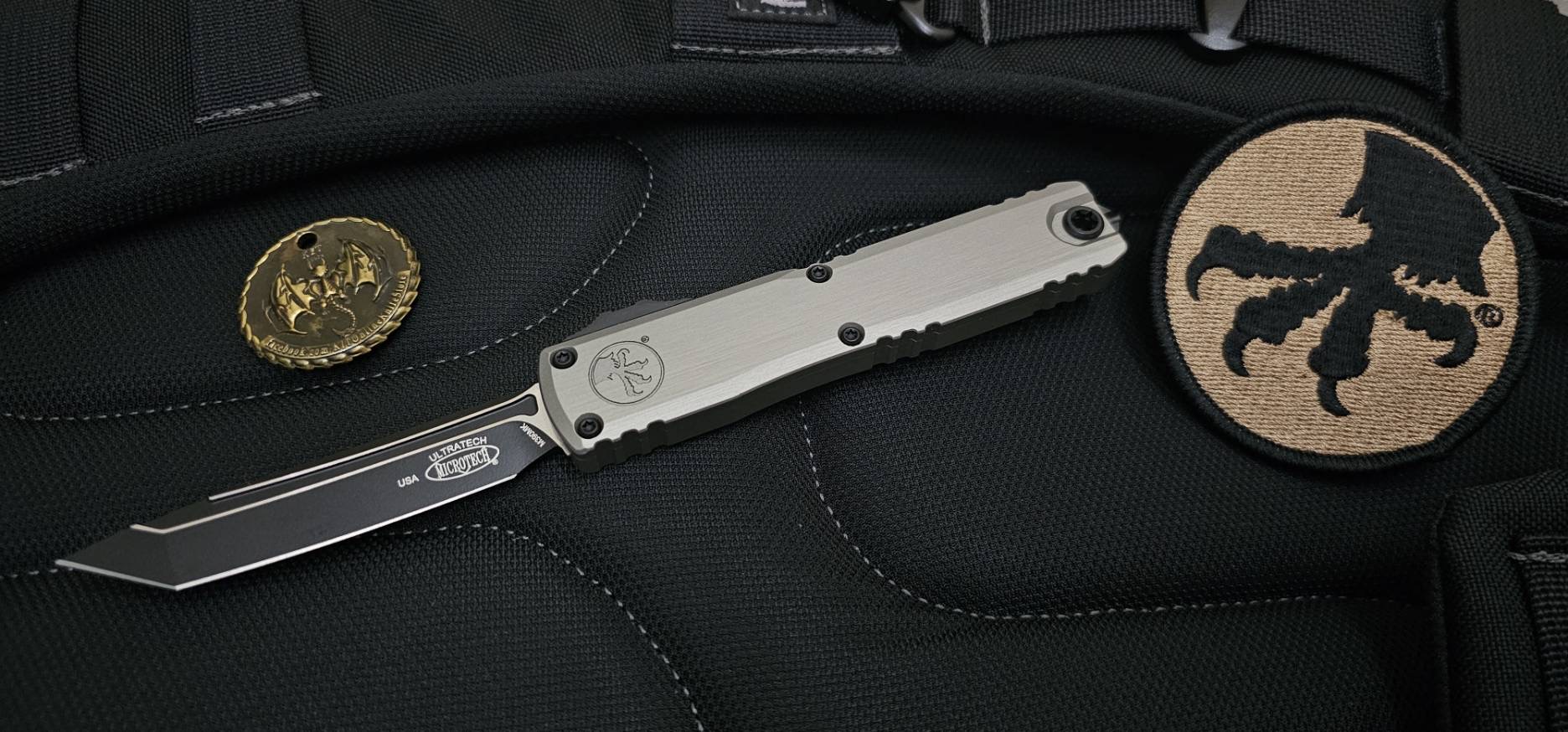 Microtech 1123-1NC Ultratech ZBP T/E - Natural Clear Handle - Black Blade
