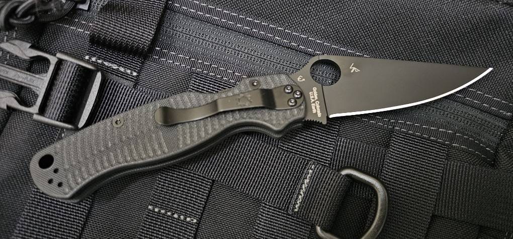 Spyderco Paramilitary 2 MagnaCut Salt Knife Black G-10 Black DLC