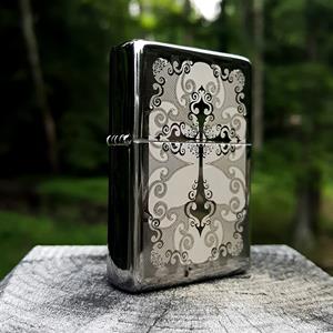 ไฟแช็ค Zippo 29231 แท้ ไม้กางเขนแห่งศรัทธา " Zippo Vintage Filigree Pattern, High Polish Chrome" แท้นำเข้า 100%
