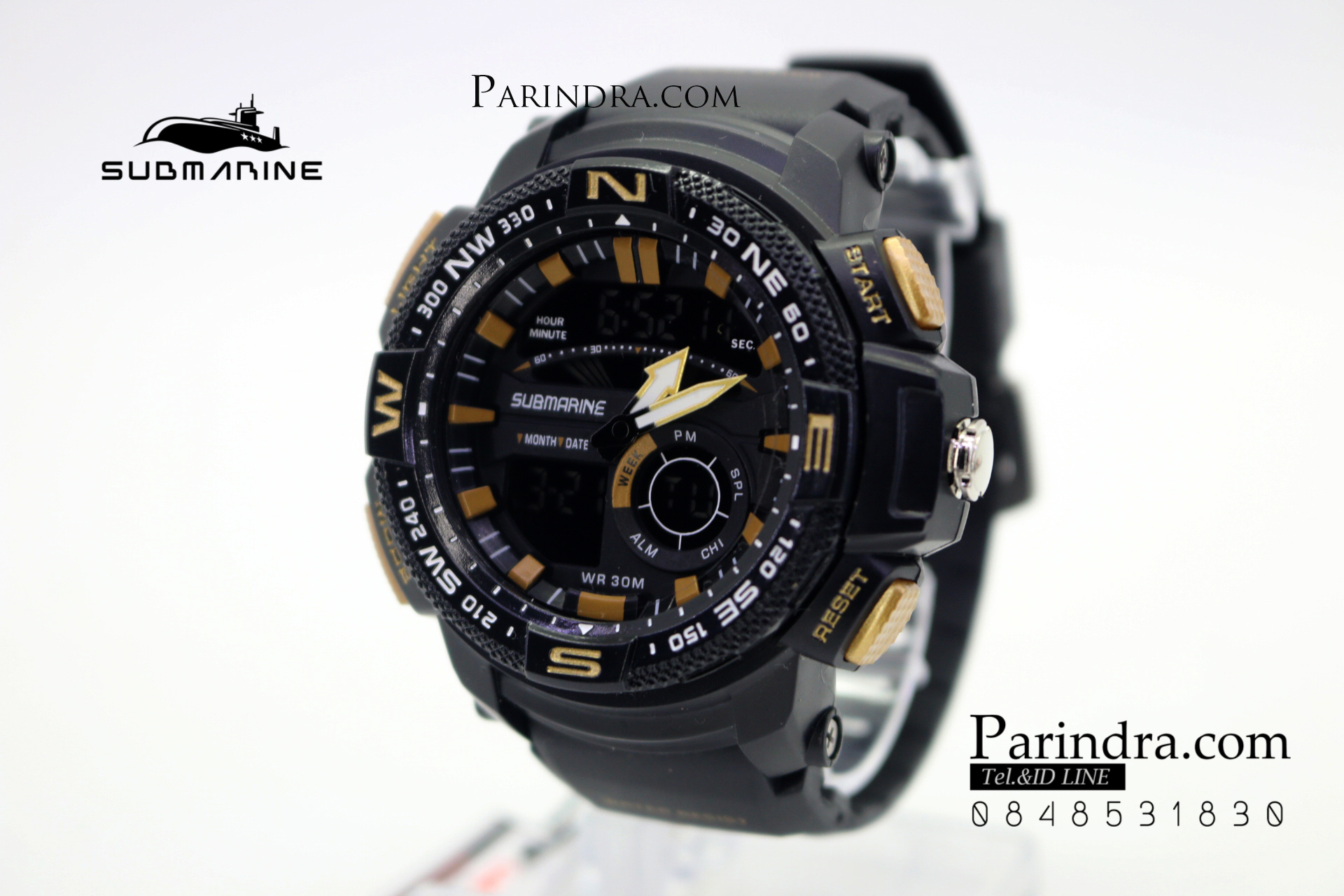 นาฬิกา US submarine Adventure Protector รุ่น TP3184M สีดำ-ทอง จอดำ