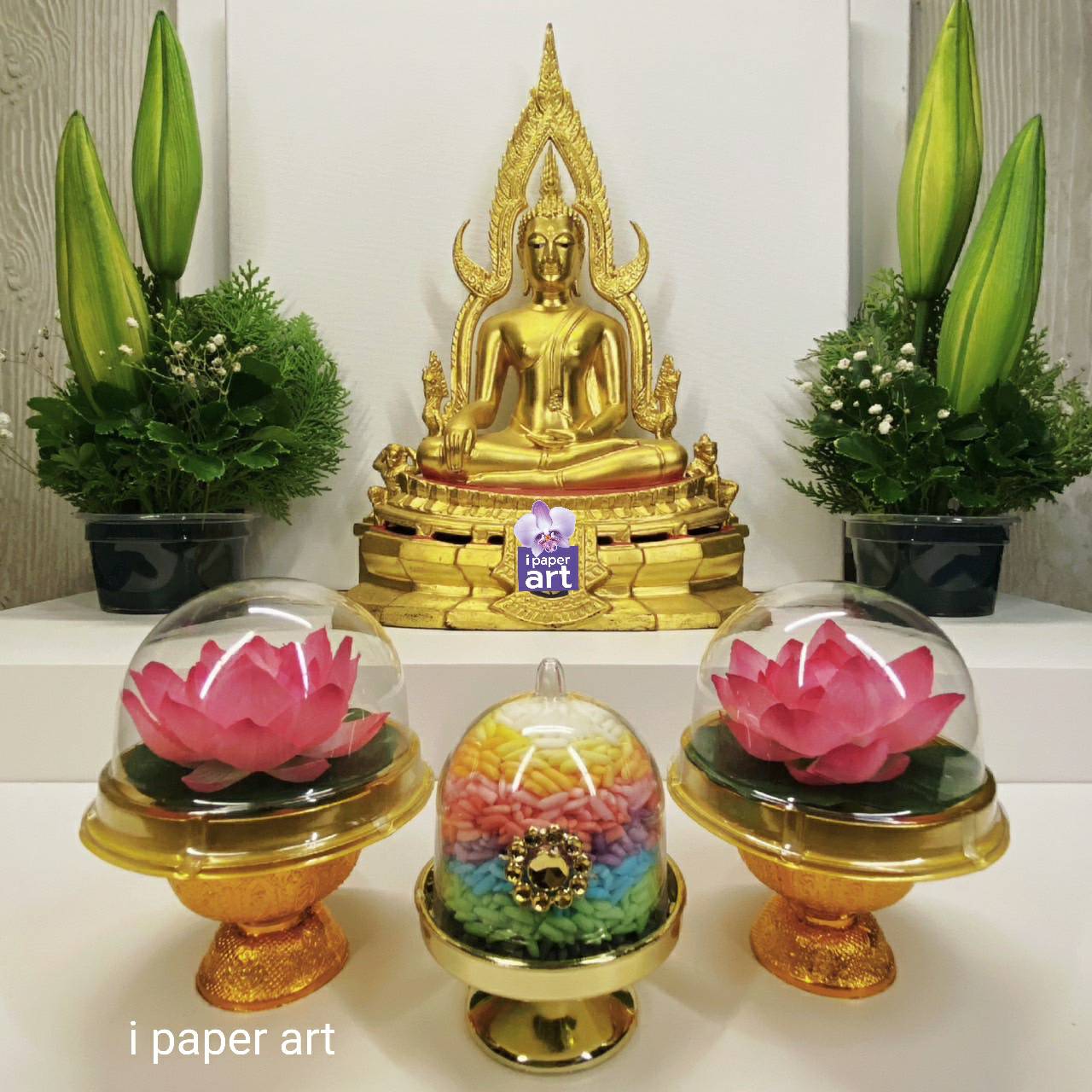 i paper art ดอกไม้แฟนซี ดอกไม้ขนาดใหญ่ พวงมาลัยยักษ์
